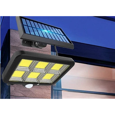 Proiector solar 128 LED 6 COB cu senzor și telecomandă Proiector solar 128 LED 6 COB cu senzor și telecomandă