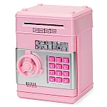 Pusculita interactiva ATM tip Seif pentru copii cu dimensiunea de 19x13x13 cm ROZ