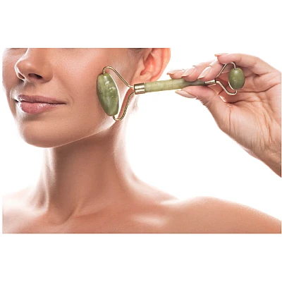 Rola masaj facial cu doua capete VERDE Rola masaj facial cu doua capete VERDE