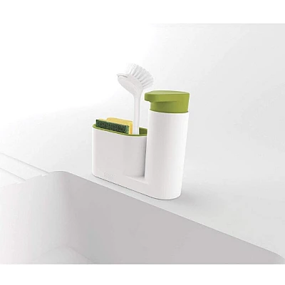 Organizator pentru chiuveta 2in1 plastic, alb/verde Organizator pentru chiuveta 2in1 plastic, alb/verde