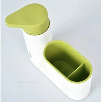Organizator pentru chiuveta 2in1 plastic, alb/verde Organizator pentru chiuveta 2in1 plastic, alb/verde