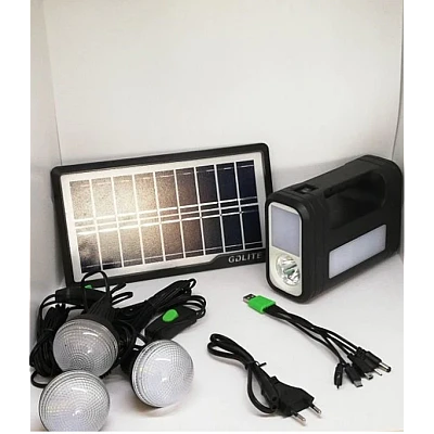 Kit solar GD-Lite 8017 dotat cu dispozitive USB cu 3 becuri LED + acumulator de mare capacitate HA Kit solar GD-Lite 8017 dotat cu dispozitive USB cu 3 becuri LED + acumulator de mare capacitate HA
