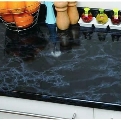 Set 3 X Autocolant Marmura NEGRU CU ALBASTRU 60 x 200 Autoadeziv Rezistent pentru Mobila Set 3 X Autocolant Marmura NEGRU CU ALBASTRU 60 x 200 Autoadeziv Rezistent pentru Mobila