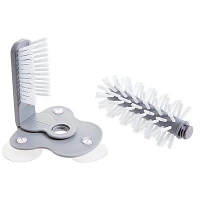 Perie dubla pentru spalare pahare si recipiente, interior/exterior cu 3 ventuze
