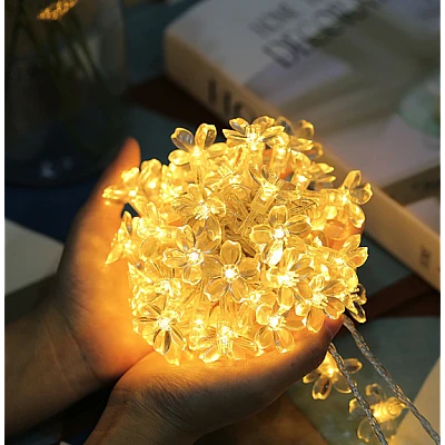 Ghirlanda solara cu 50 flori de cires LED interior-exterior LY