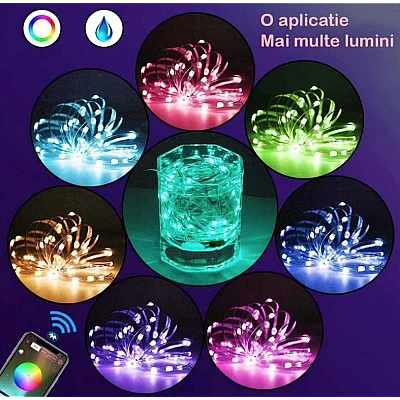 Instalatie luminoasa inteligenta bluetooth 4.0 control din aplicatie conectare prin USB 5 metri multicolora Instalatie luminoasa inteligenta bluetooth 4.0 control din aplicatie conectare prin USB 5 metri multicolora