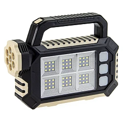 Lanterna solara HS-8029-7-A multifunctionala  cu 3 surse de lumină: 7 LED-uri SMD în față, 54 LED-uri SMS pe lateral, 3 mini panouri LED-uri pe lateral