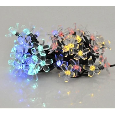 Instalatie solara flori de cires RGB cu 50 led-uri multicolor