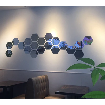 Set 10 Oglinzi Design Hexagon MARI 20x20 - Oglinzi Decorative Acrilice Cristal - Diamant - Fagure 10 bucati/set Set 10 Oglinzi Design Hexagon MARI 20x20 - Oglinzi Decorative Acrilice Cristal - Diamant - Fagure 10 bucati/set
