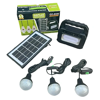 Kit Solar GDPlus GD-8080 portabil cu 3 becuri Kit Solar GDPlus GD-8080 portabil cu 3 becuri