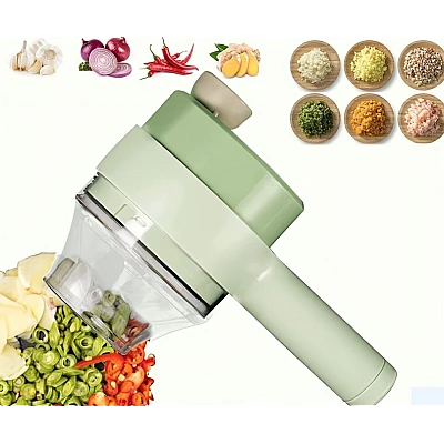Aparat de tocat si feliat automat verde pentru fructe legume si condimente ACUMULATOR Aparat de tocat si feliat automat verde pentru fructe legume si condimente ACUMULATOR