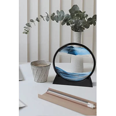 Clepsidra Albastra decorativa cu nisip miscator 17 cm Clepsidra Albastra decorativa cu nisip miscator 17 cm