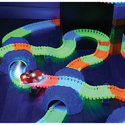 Circuitul Multicolor Magic Track cu o masinuta 220 piese fluorescent