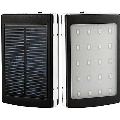 Baterie externa cu incarcare solara si lanterna 20 LED uri Baterie externa cu incarcare solara si lanterna 20 LED uri