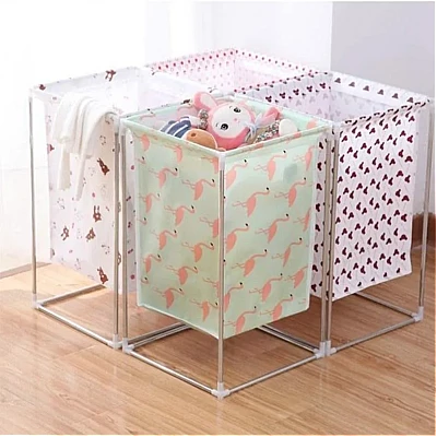 Cos de Rufe Multicolor cu suport metalic Cos de Rufe Multicolor cu suport metalic