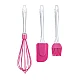 Set 3 ustensile patiserie (tel perie de uns si spatula) ROZ Maner cu Sclipici Set 3 ustensile patiserie (tel perie de uns si spatula) ROZ Maner cu Sclipici