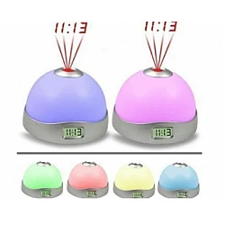 Set 2 Lampi de veghe cu ceas si proiectie