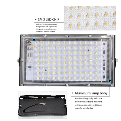 Proiector 100W 220V 96 led cu lupa Dreptunghiular Proiector 100W 220V 96 led cu lupa Dreptunghiular
