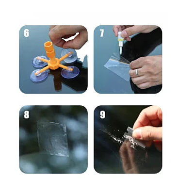 Kit Reparatie Parbriz pentru Sticla Crapata Set Corector cu Ventuza Kit Reparatie Parbriz pentru Sticla Crapata Set Corector cu Ventuza