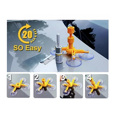 Kit Reparatie Parbriz pentru Sticla Crapata Set Corector cu Ventuza Kit Reparatie Parbriz pentru Sticla Crapata Set Corector cu Ventuza