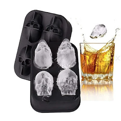 Forma pentru cuburi de gheata model CRANIU din silicon Forma pentru cuburi de gheata model CRANIU din silicon