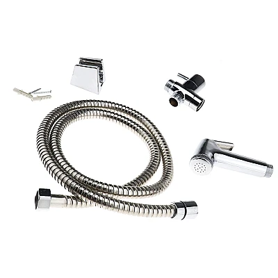Set bideu cu furtun metalic 1.5m para si suport dus cromat Set bideu cu furtun metalic 1.5m para si suport dus cromat