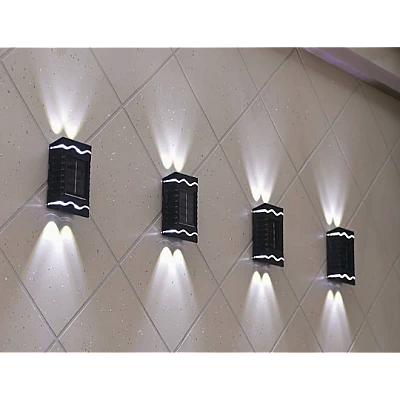 Set 4 lampi solare de perete cu iluminare sus jos 4 LED