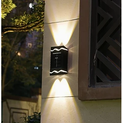 Set 4 lampi solare de perete cu iluminare sus jos 4 LED