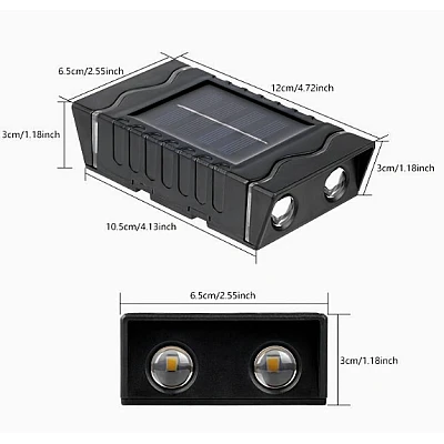 Set 4 lampi solare de perete cu iluminare sus jos 4 LED