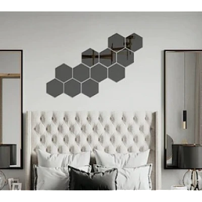Set 10 Oglinzi Design Hexagon NEGRE - Oglinzi Decorative Acrilice Cristal - Diamant - Fagure 10 bucati/set NEGRE Set 10 Oglinzi Design Hexagon NEGRE - Oglinzi Decorative Acrilice Cristal - Diamant - Fagure 10 bucati/set NEGRE