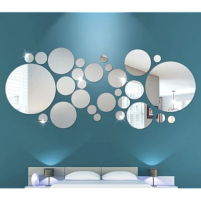 Set 30 Oglinzi decorative din Sticla Acrilica pentru design interior model rotund Set 30 Oglinzi decorative din Sticla Acrilica pentru design interior model rotund
