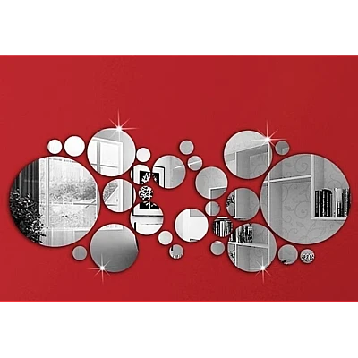 Set 30 Oglinzi decorative din Sticla Acrilica pentru design interior model rotund Set 30 Oglinzi decorative din Sticla Acrilica pentru design interior model rotund