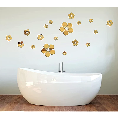 Set 25 stickere stil oglinda decorativa acrilica AURIE in forma de floare Set 25 stickere stil oglinda decorativa acrilica AURIE in forma de floare
