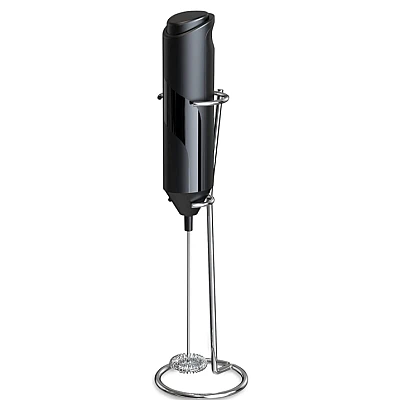 Mixer spuma de lapte negru cu stand vertical ideal pentru cappuccino Mixer spuma de lapte negru cu stand vertical ideal pentru cappuccino