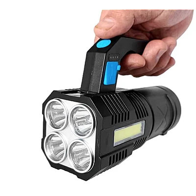 Lanterna de mana F-907 cu 4 LED si COB lateral Lanterna de mana F-907 cu 4 LED si COB lateral