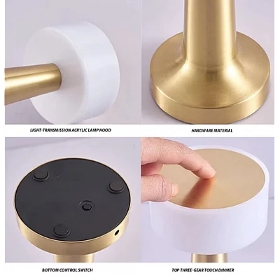 Lampa de birou portabila Gold Q-TL145 Lampa de birou portabila Gold Q-TL145