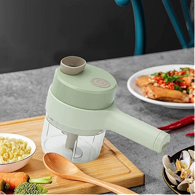 Tocator 4 in 1 Electric pentru Alimente Ideal pentru Taiere Carne Legume Fructe Portabil Verde Tocator 4 in 1 Electric pentru Alimente Ideal pentru Taiere Carne Legume Fructe Portabil Verde