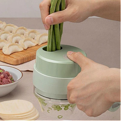 Tocator 4 in 1 Electric pentru Alimente Ideal pentru Taiere Carne Legume Fructe Portabil Verde Tocator 4 in 1 Electric pentru Alimente Ideal pentru Taiere Carne Legume Fructe Portabil Verde
