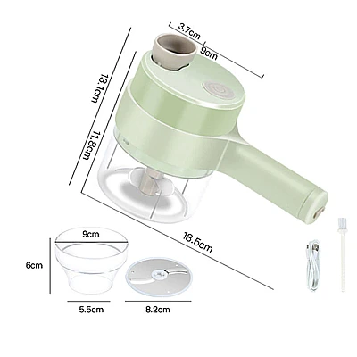 Tocator 4 in 1 Electric pentru Alimente Ideal pentru Taiere Carne Legume Fructe Portabil Verde Tocator 4 in 1 Electric pentru Alimente Ideal pentru Taiere Carne Legume Fructe Portabil Verde