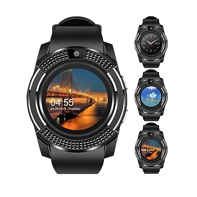 Ceas inteligent SmartWatch V8 cu Bluetooth NEGRU Ceas inteligent SmartWatch V8 cu Bluetooth NEGRU