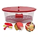 Caserola cu strecuratoare pentru preparare paste la microunde Caserola cu strecuratoare pentru preparare paste la microunde