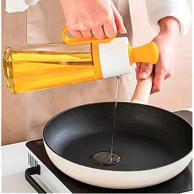 Sticla cu picurator pentru ulei otet si sosuri 550 ml alb-galben