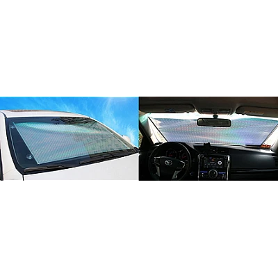 Parasolar auto cu ventuze retractabil GRI 58 cm x 125 cm Parasolar auto cu ventuze retractabil GRI 58 cm x 125 cm
