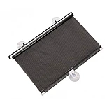 Parasolar auto cu ventuze retractabil NEGRU 58 cm x 125 cm