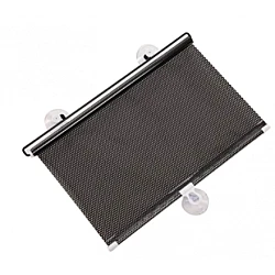 UB Parasolar auto cu ventuze retractabil NEGRU 58 cm x 125 cm