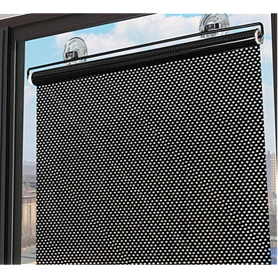 Parasolar auto cu ventuze retractabil NEGRU 58 cm x 125 cm Parasolar auto cu ventuze retractabil NEGRU 58 cm x 125 cm