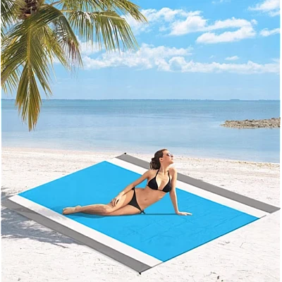 Saltea de plaja patura de camping 210x200cm Albastra Saltea de plaja patura de camping 210x200cm Albastra
