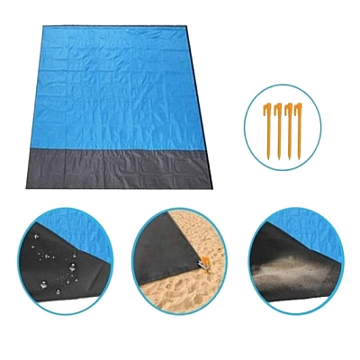 Saltea de plaja patura de camping 210x200cm Albastra Saltea de plaja patura de camping 210x200cm Albastra