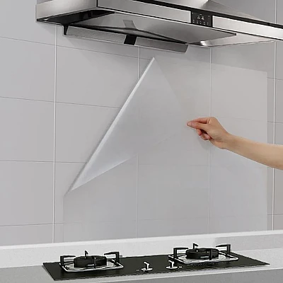 Set 2 x Folie de protectie transparenta pentru bucatarie/geam 60x200cm Set 2 x Folie de protectie transparenta pentru bucatarie/geam 60x200cm