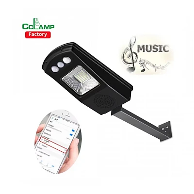 Lampa solara stradala cu difuzor bluetooth si telecomanda Solar Music CL-180 Negru